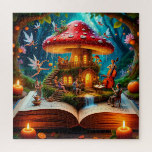Betoverde bosomgeving met feeën legpuzzel