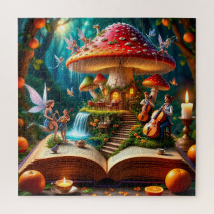 Betoverde bosomgeving met feeën legpuzzel