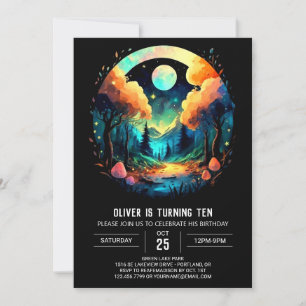 Betoverde Bossen Chique Verjaardag Kaart