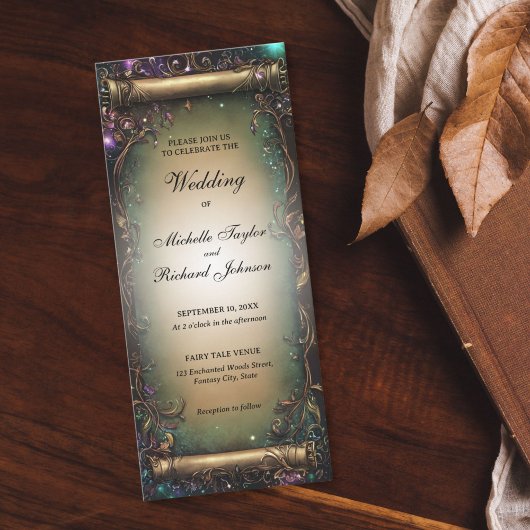 Betoverde Bossen Forest Fairy Tale Wedding Scroll Kaart