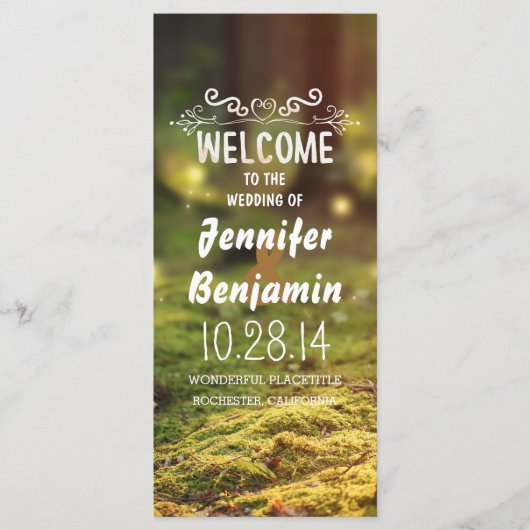 Betoverde bosvuurvliegjes trouwprogramma's programma (Voorkant)