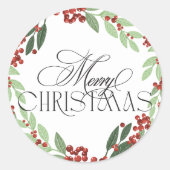 Betoverde Botanische Moderne Kerstmis Ronde Sticker (Voorkant)