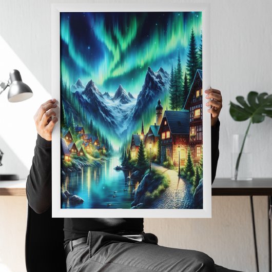 Betoverde Cabin in Fluisterende Bossen Poster