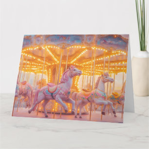 Betoverde carrousel: grillige sprookjesscene kaart