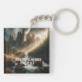 Betoverde Cascade DE HEER IS MIJN ROTS Sleutelhanger (Achterkant)