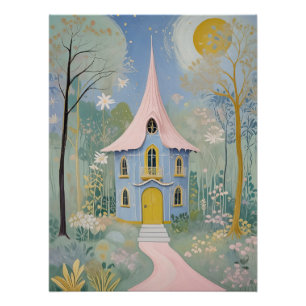 Betoverde Cottage Holiday Briefkaart Perfect Poster