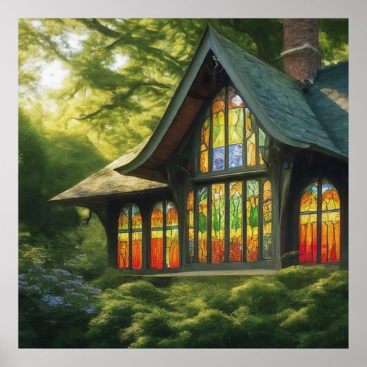 Betoverde Cottage Poster (Voorkant)