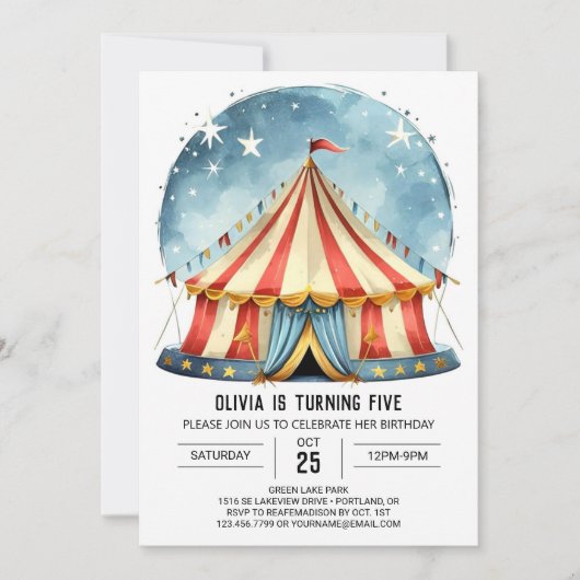 Betoverde Custom Magic Circus Verjaardag Kaart (Voorkant)