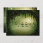 Betoverde Dromerige Bos Rustiek Save the Date Aankondigingskaart (Voorkant / Achterkant)