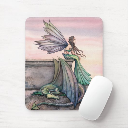 Betoverde Dusk Fairy Dragon Mousepad Muismat (Met muis)