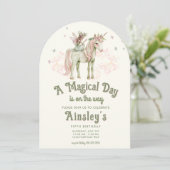 Betoverde Eenhoorn en Sprookjesachtige Gepersonali Kaart (Staand voorkant)