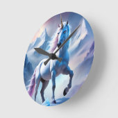 Betoverde Eenhoorn in een besneeuwde fantasie Ronde Klok (Hoek)