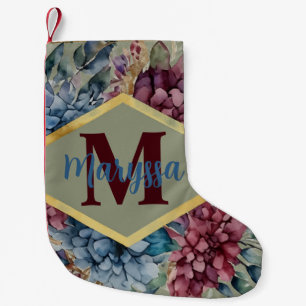 Betoverde Elegance Jewel-Toned  Bloemen Kleine Kerstsok