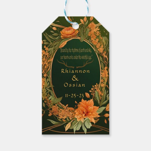 Betoverde Elegante Herfst Theme Druid Hill Cadeaulabel (Voorkant)