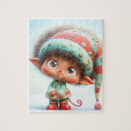 Betoverde Elf | Kerstmagie op de Noordpool Legpuzzel (Verticaal)