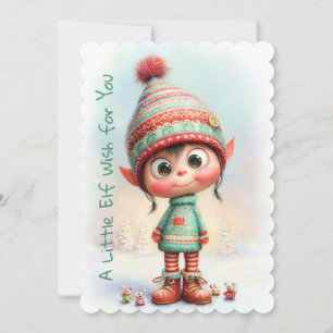 Betoverde Elf Kerstmagie van de Noordpool Feestdagenkaart
