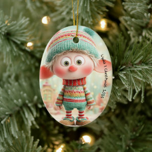 Betoverde Elf Kerstmagie van de Noordpool Keramisch Ornament