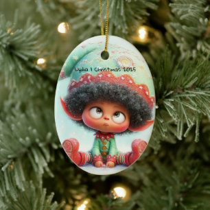 Betoverde Elf Kerstmagie van de Noordpool Keramisch Ornament