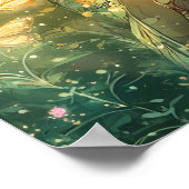 Betoverde Emerald Butterfly Fairy Kind kunst Poster (Hoek)