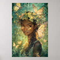 Betoverde Emerald Butterfly Fairy Kind kunst