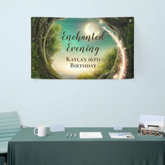 betoverde 'Evening Birthday Banner' Spandoek (Beurs)