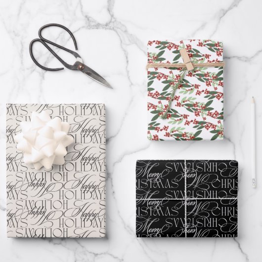 Betoverde Evergreen Elegance Kerstmis Inpakpapier Vel (Voorkant)