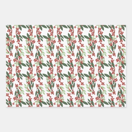 Betoverde Evergreen Elegance Kerstmis Inpakpapier Vel (Voorkant)