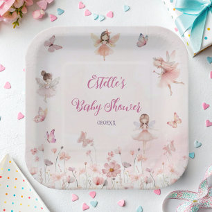 Betoverde Fairy Garden Girl Baby shower Borden Papieren Bordje