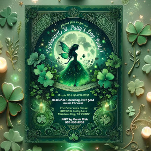Betoverde Fairy Irish St. Patrick's Day Party Kaart