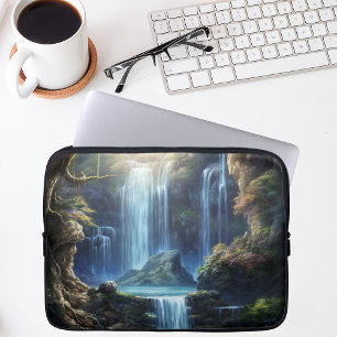 Betoverde Fantasie Waterval Droomlandschap Laptop Sleeve