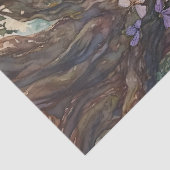 Betoverde fee zittend onder een boom decoupage tissuepapier (Detail)