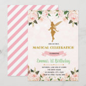 Betoverde feeënverjaardagsuitnodiging kaart (Voorkant / Achterkant)