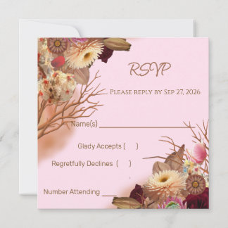 Betoverde Feeërie Boho Wilde Bloem Bruiloft RSVP