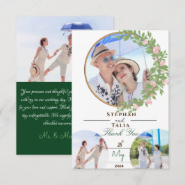 Betoverde Floral Elegance bruiloft Bedankkaart