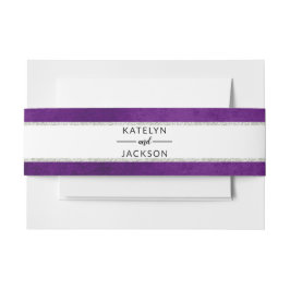 Betoverde Floral Violet Paarse Zilveren Bruiloft Uitnodigingen Wikkel