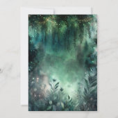 Betoverde Forest Green Mauve Bruiloft Save the Dat Kaart (Achterkant)
