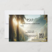 Betoverde Forest Mountain bruiloft RSVP Kaartje (Voorkant)