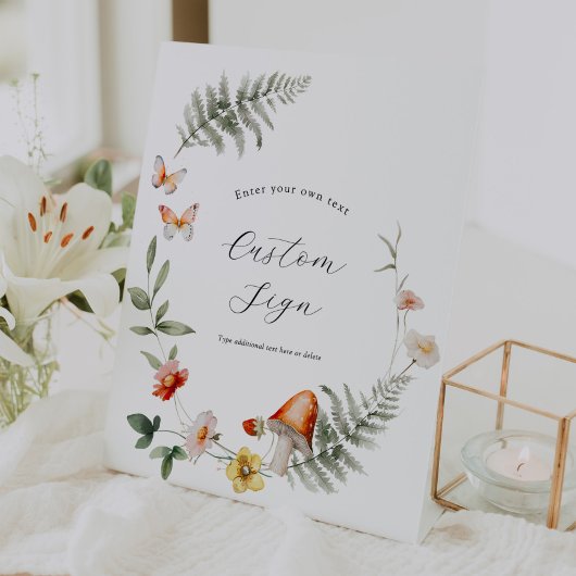 Betoverde Forest Mushroom Custom Sign Reclamebord Met Voetstuk