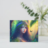 Betoverde Forest Nymph digitale kunst Briefkaart (Staand voorkant)
