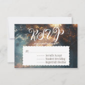 Betoverde Forest Oak Tree Fairy Lights RSVP Kaart (Voorkant)