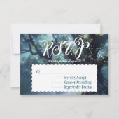 Betoverde Forest Oak Tree Fairy Lights RSVP Kaart (Voorkant)