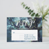 Betoverde Forest Oak Tree Fairy Lights RSVP Kaart (Staand voorkant)