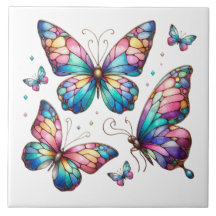 betoverde Glazen in lood vlindercluster