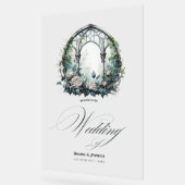 Betoverde gotische bruiloft met kasteelramen acryl bord (Hoek)