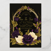 Betoverde Gotische bruiloft Save the Date Folie Uitnodiging (Voorkant)