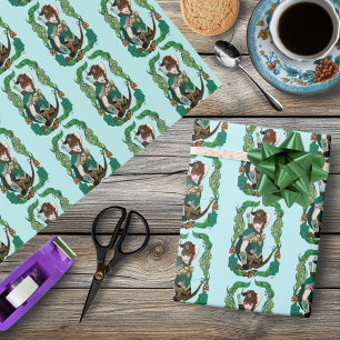 Betoverde Groene Fantasie Bosland Boogschutter Elf Cadeaupapier