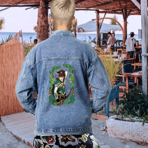 Betoverde Groene Fantasie Bosland Boogschutter Elf Denim Jacket