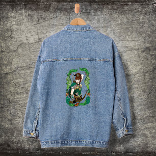 Betoverde Groene Fantasie Bosland Boogschutter Elf Denim Jacket
