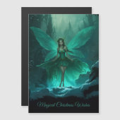 Betoverde groene fee kerst magnetische Kaart (Voorkant / Achterkant)