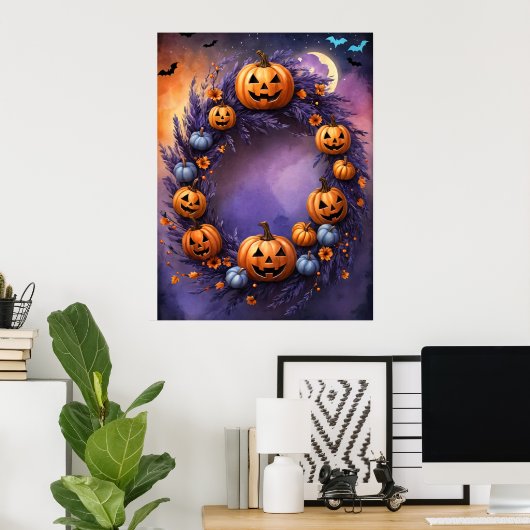 Betoverde Halloween Krans Poster (Thuiskantoor)